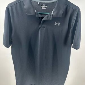 Under Armour youth XL Black Polo, golf Shirt EUC